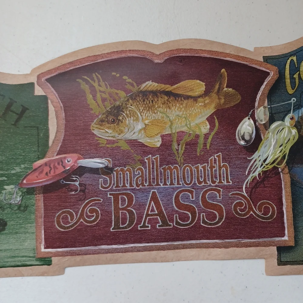 Wallpaper Border Bass Fishing Die Cut OPEN ROLL